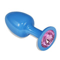 Metal Butt Plug Blur Rosebud with Pink Jewel