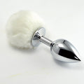 Metal Butt Plug qwith White Blanco Size S