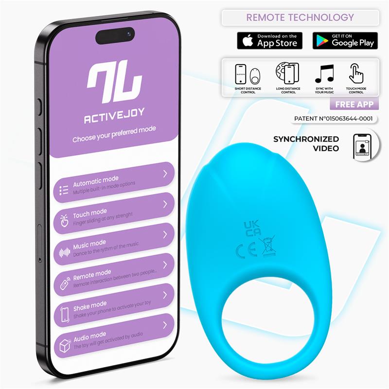 Ringo Vibrating Ring with App Unibody Blue