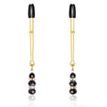 Nipple Clamps with Glass Beads Golden