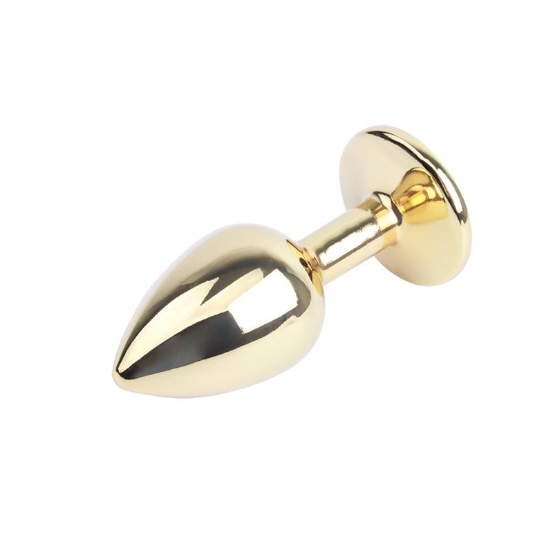 Golden Butt Plug with Blue Jewel