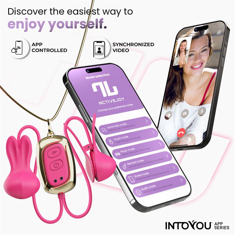 Tickly Nipple Clamps ith Vibration Remote and Necklace with App