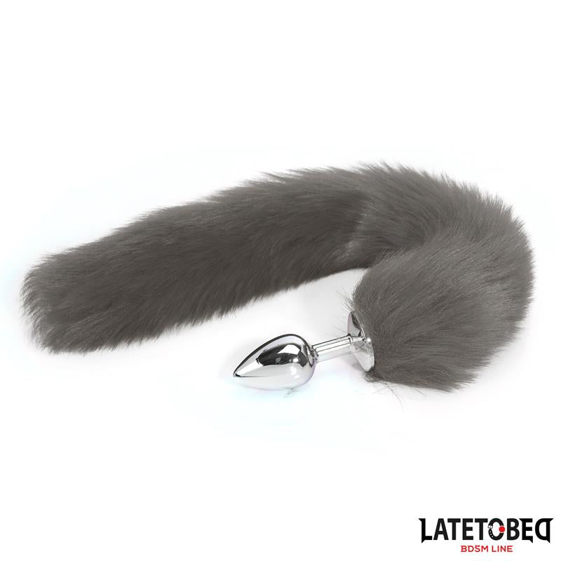 Anal plug with tail Gray 40 cm