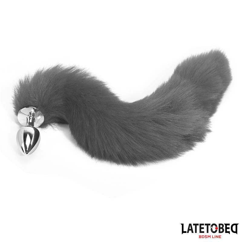 Anal plug with tail Gray 40 cm