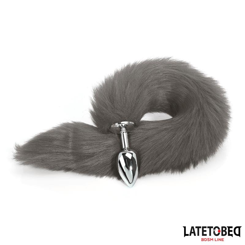 Anal plug with tail Gray 40 cm