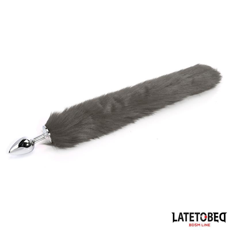 Anal plug with tail Gray 40 cm