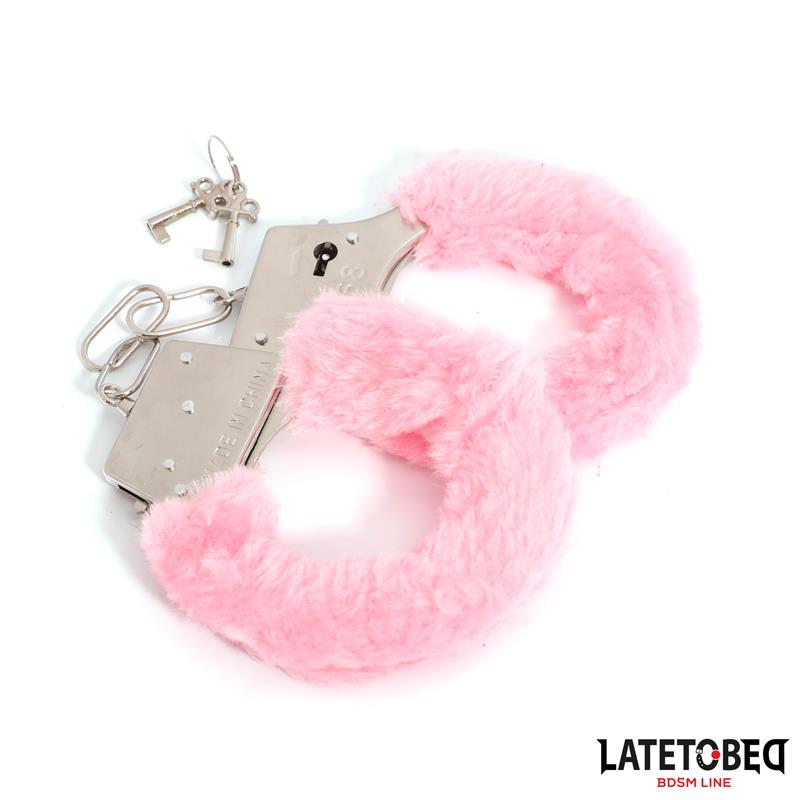 Furry Metal Cuff Pink