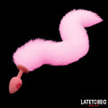 Pink Silicone Fox Tail Anal Plug Pink