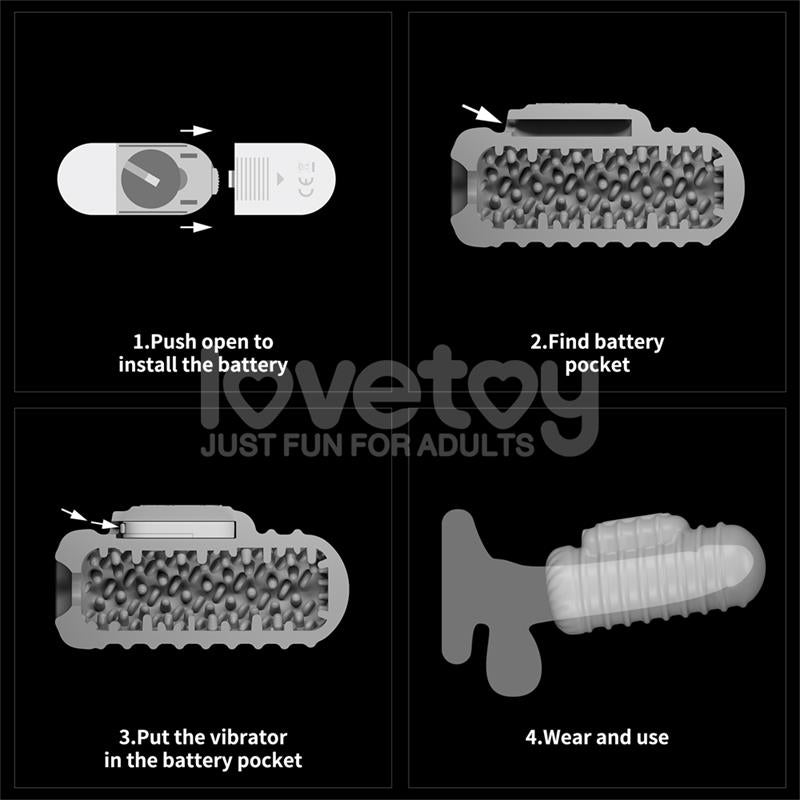 Knights Ring Vibrating Dual Purpose Sleeve Wavy