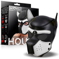 Hound Neoprene Dog Hood with Removable Muzzle White Black One Size