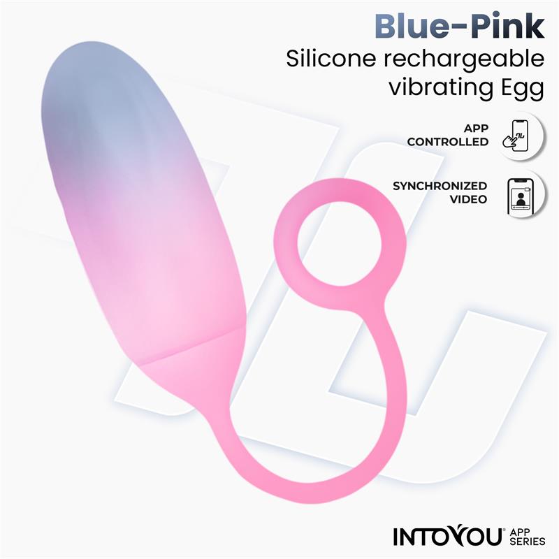 Vibrating Egg Double Layer Silicone with APP Blue Pink