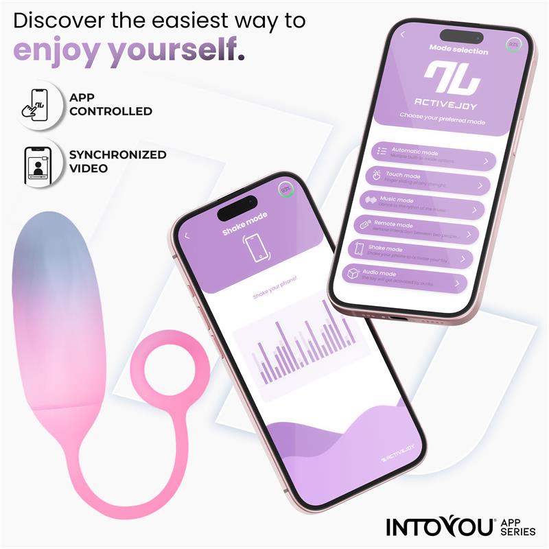 Vibrating Egg Double Layer Silicone with APP Blue Pink