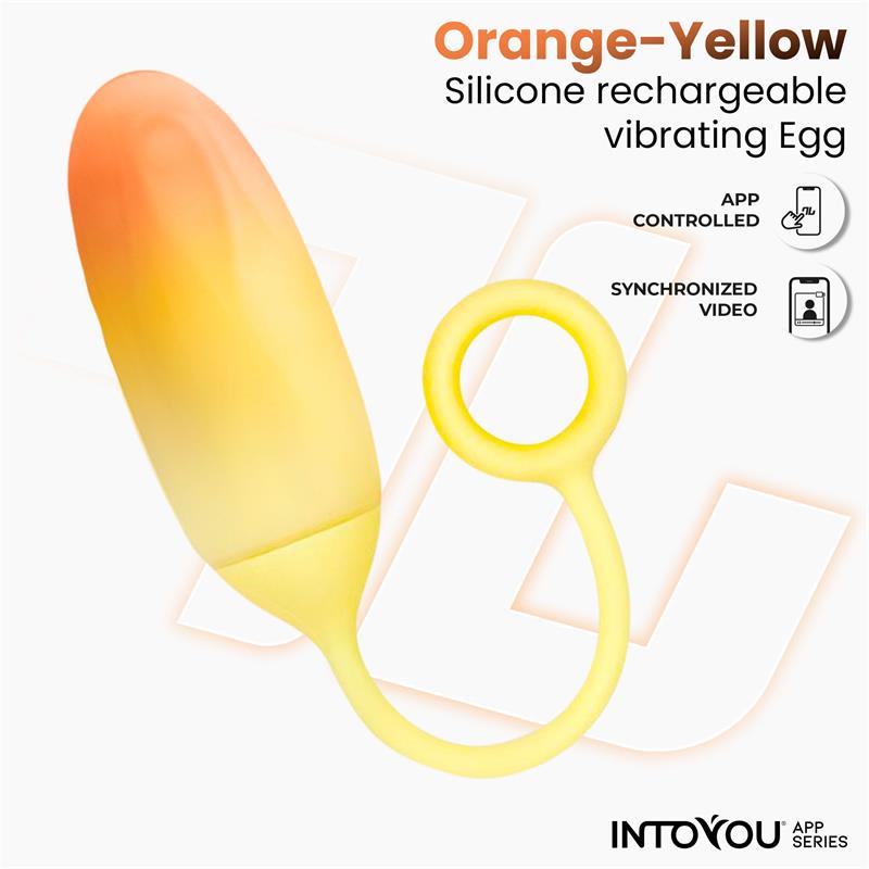 Vibrating Egg Double Layer Silicone with APP Yellow Orange