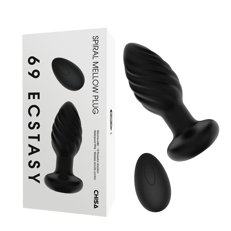 Spiral Mellow Butt Plug with Vibration and Remote