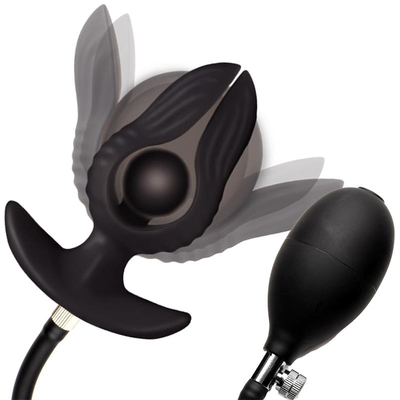 Dark Pearl Inflatable Vibrating Butt Plug with Remote