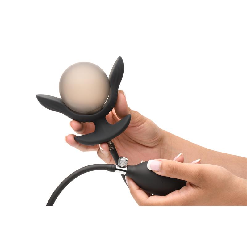 Dark Pearl Inflatable Vibrating Butt Plug with Remote