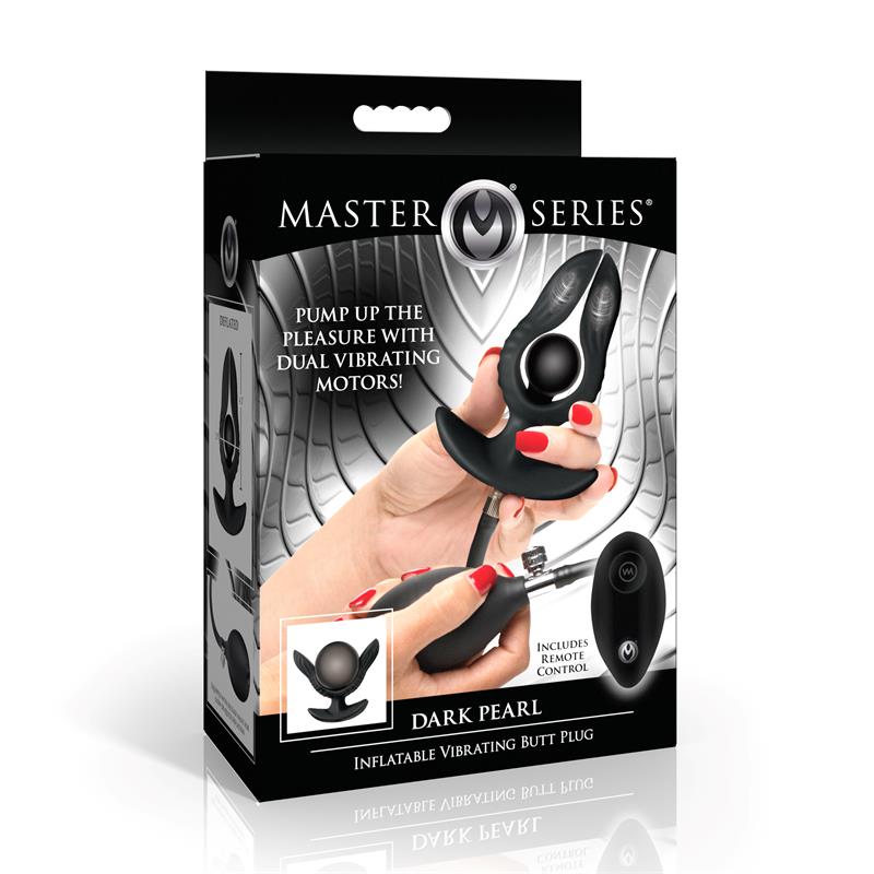 Dark Pearl Inflatable Vibrating Butt Plug with Remote