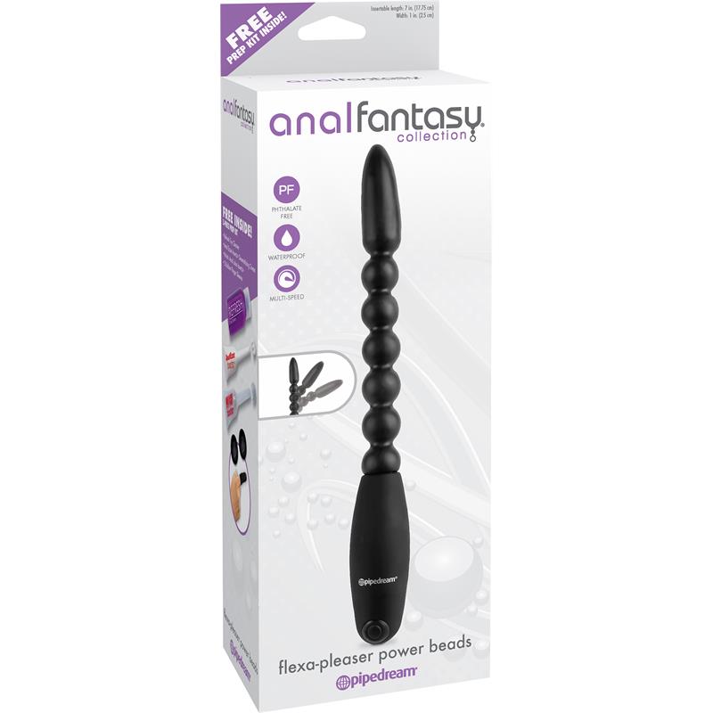 Anal Balls with Vibration Flexa Pleaser Black