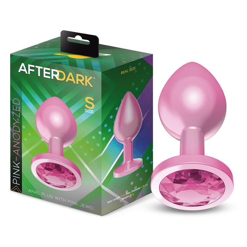 Anodyzed Anal Plug Pink with Jewel Size S