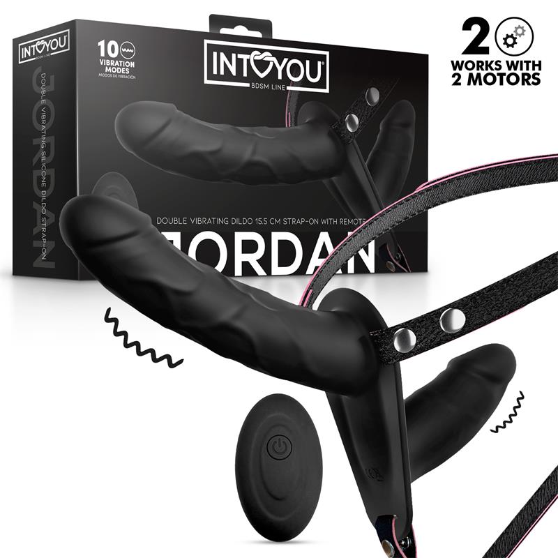 Jordan Strap on with Double Vibrating Dildo and Remote