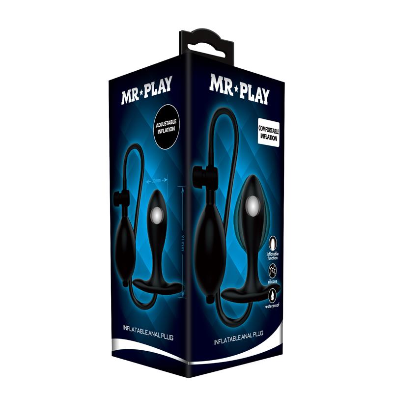 Inflatable Anal Plug with Internal Ball Weight