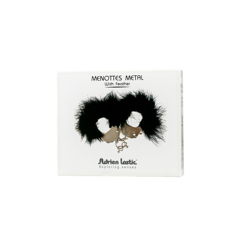 Cuffs Metal and Feathers Black