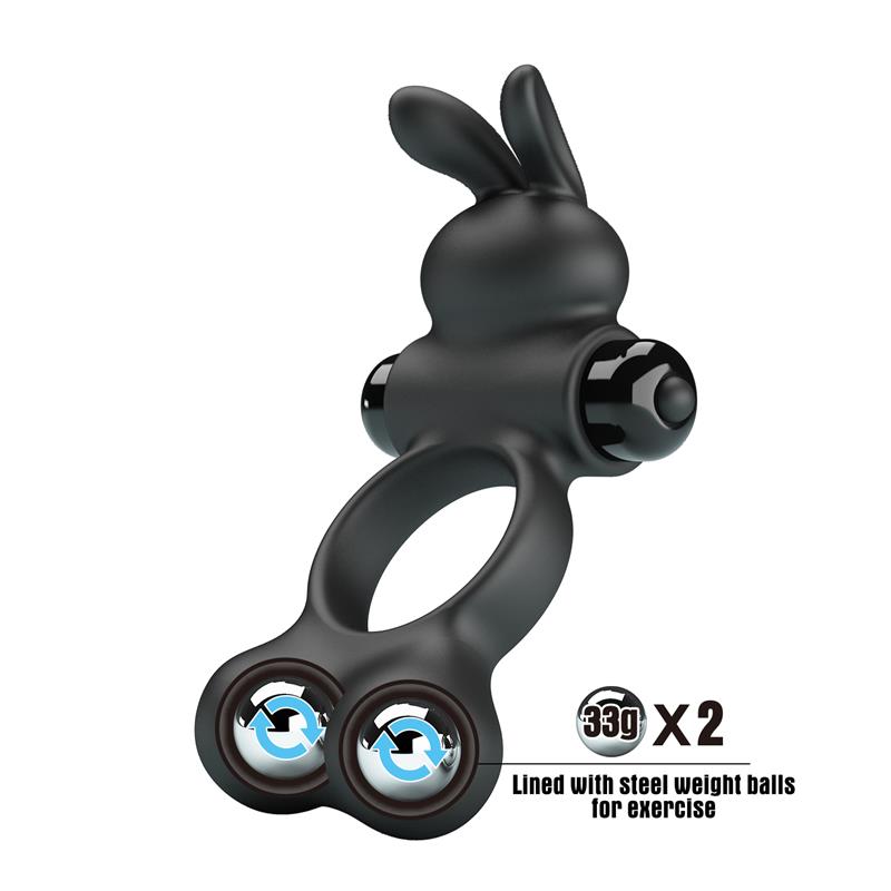 Yusuf Vibrating Penis Ring with Steel Beads 2x33gr