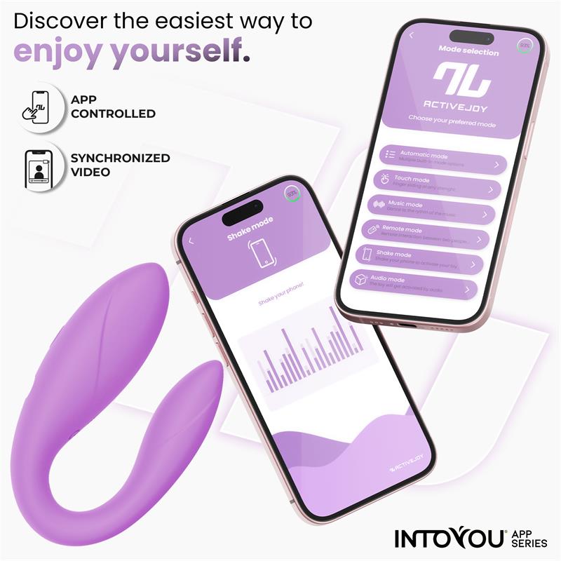 Couple Toy with App Flexible Silicone Lavender