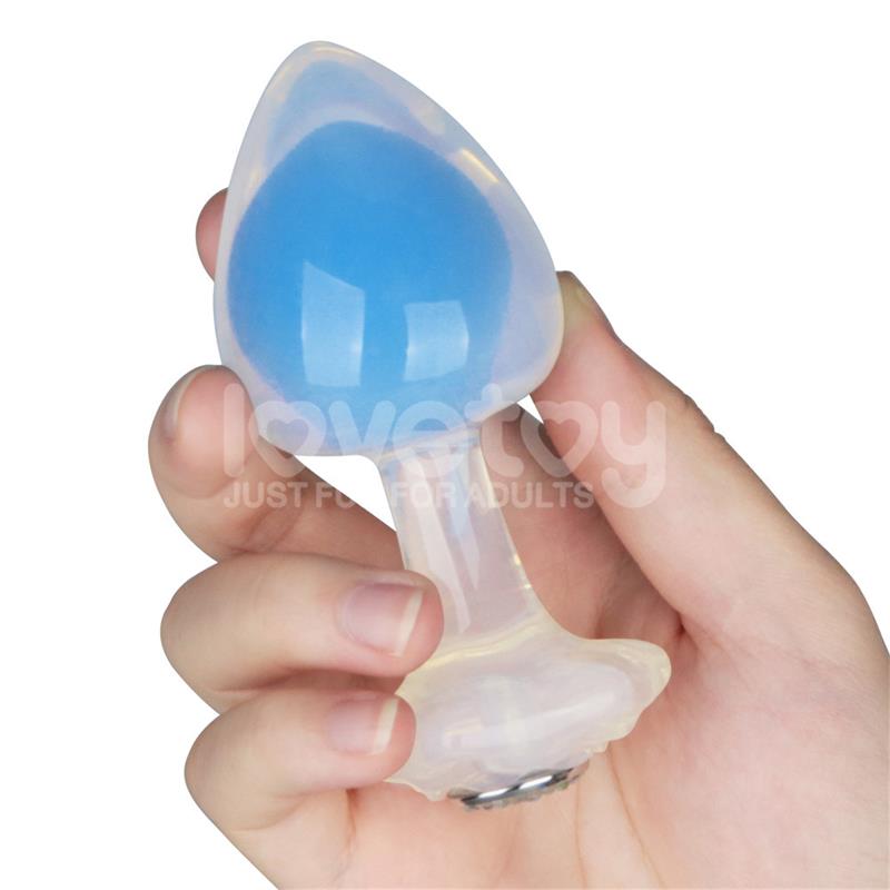 Gemoria Silicone Butt Plug Internal Steel Ball Glow in the Dark