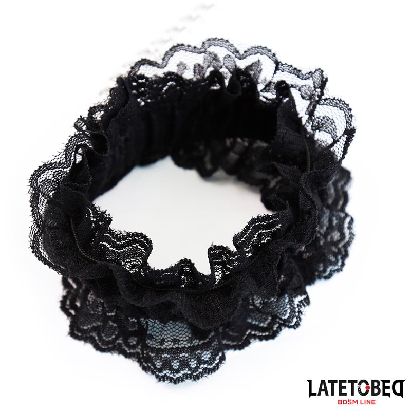 Lace Elastic Ankle Restraints Black