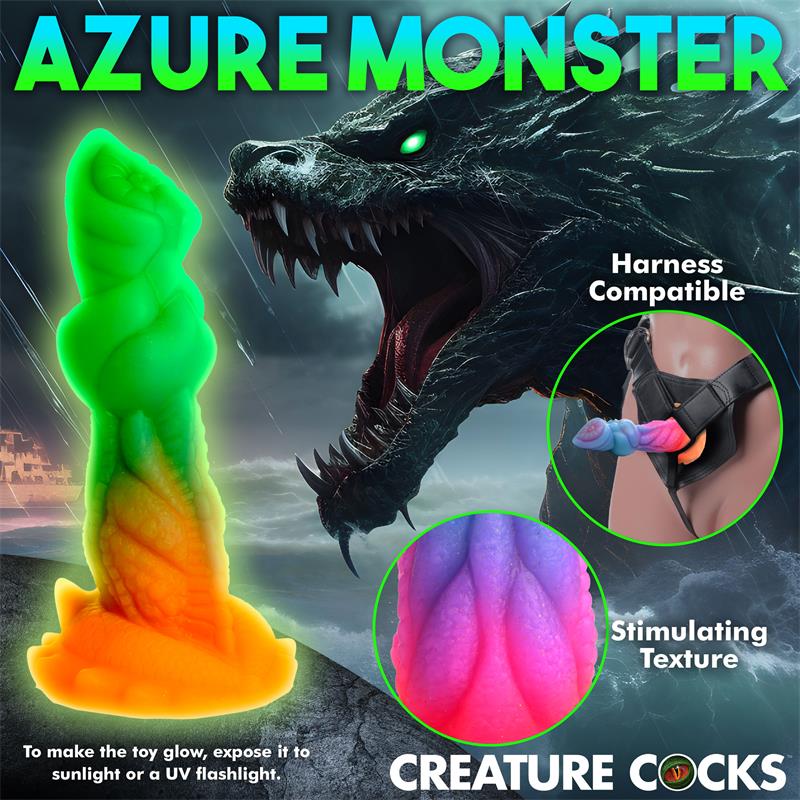Aqua Cock Glow in the Dark Silicone Dildo