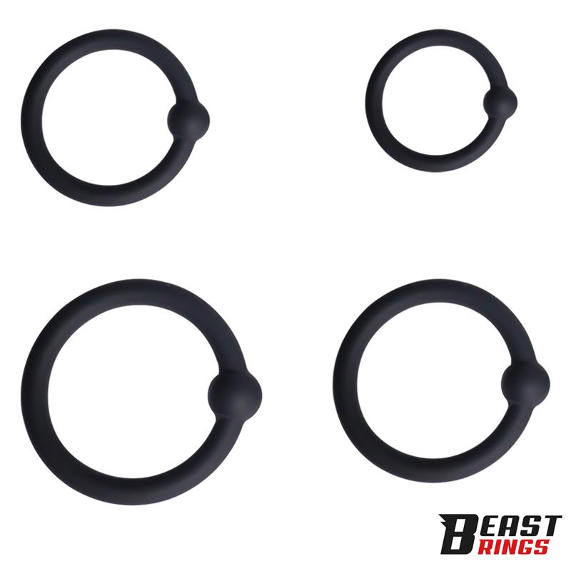 Set of 4 Penis Rings Silicone S M L and XL