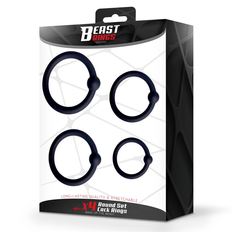 Set of 4 Penis Rings Silicone S M L and XL