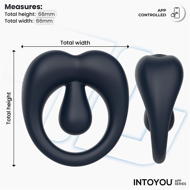 Kenny Penis Ring with Clitoris Stimulator and APP Night Blue