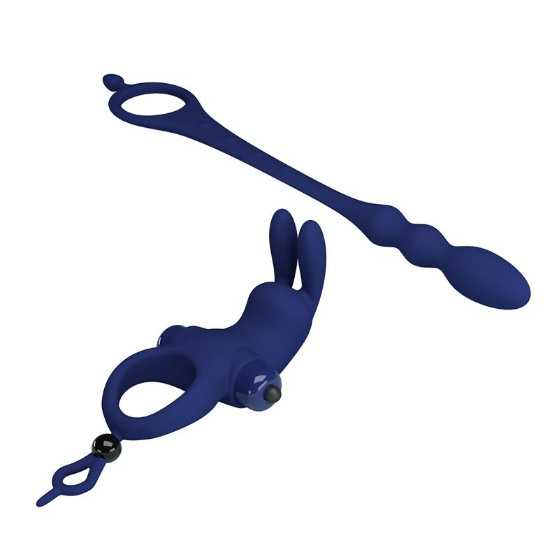 Vibrating Penis Ring with Anal Chain