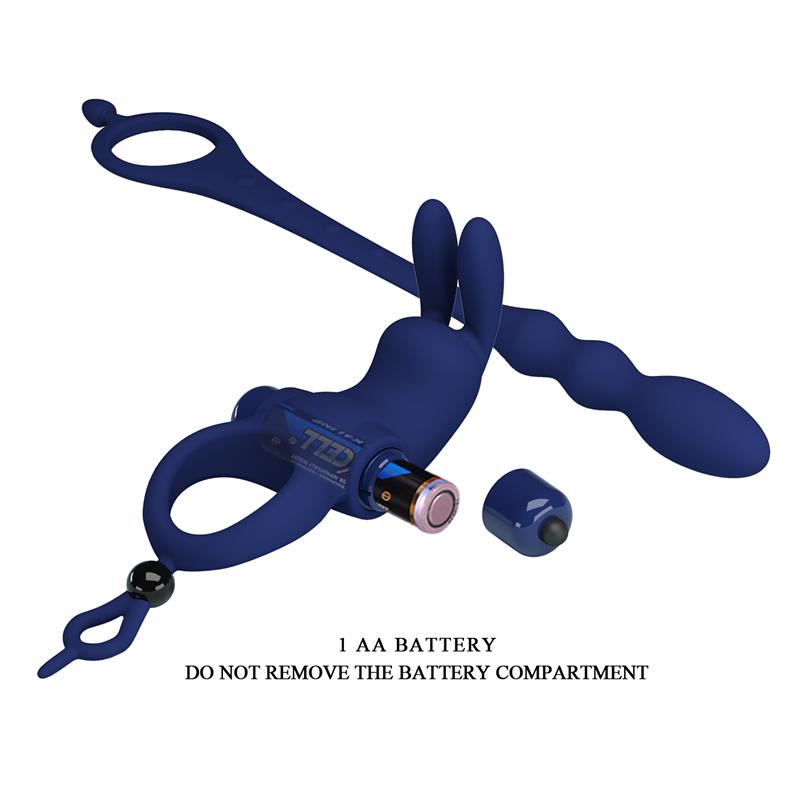 Vibrating Penis Ring with Anal Chain