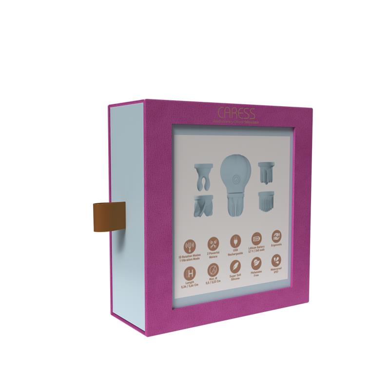 Stimulator Caress Vibration and Rotation Light Blue