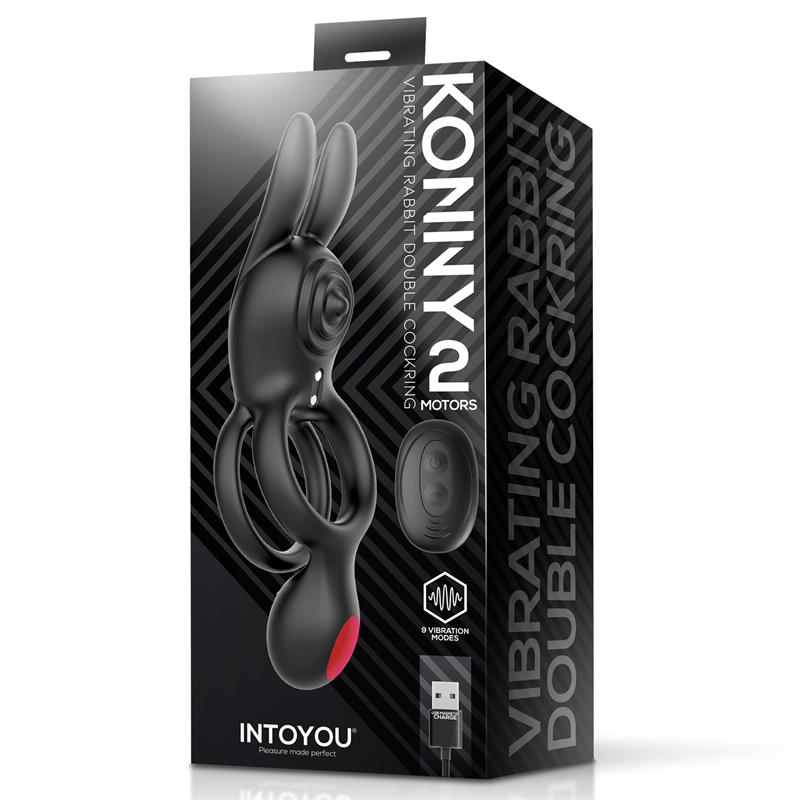 Konny Vibrating Rabbit Double Cockring with Remote