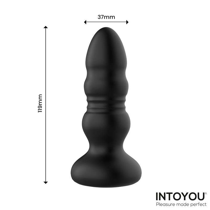 Krax Butt Plug with Vibration Thrusting Led Light and Remote