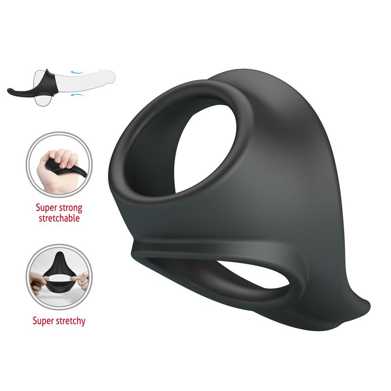 Zadok Silicone Cock and Testicles Ring