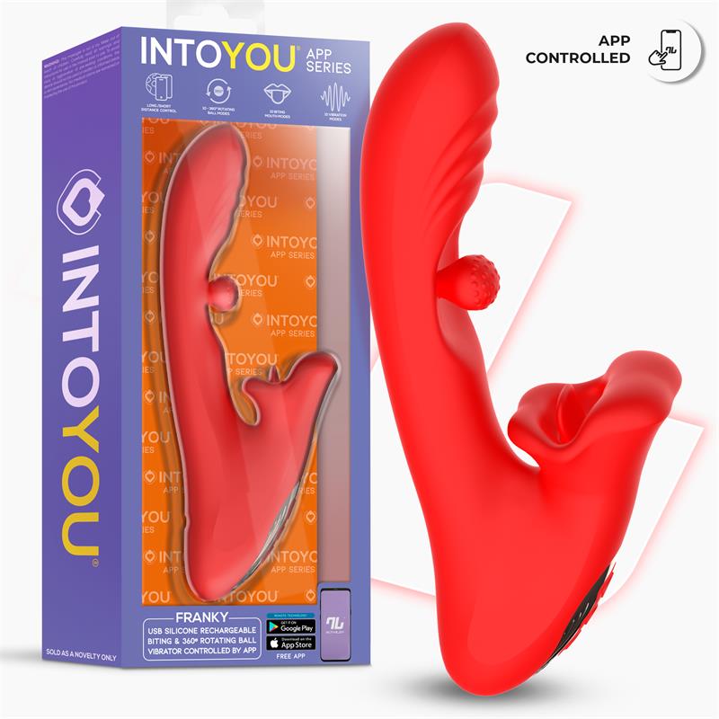 Franky Biting and Rotating Ball Vibrator with App